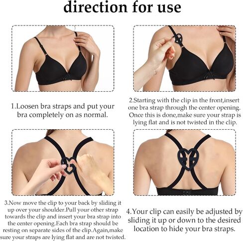 18 Pcs Bra Straps Clips Adjustable Non Slip Bra Clips for Racerback Bra Straps Holder Bra Extenders 2/3 Hook in Saudi Arabia
