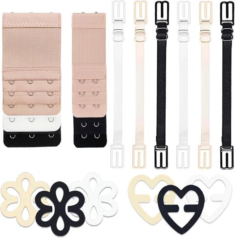 18 Pcs Bra Straps Clips Adjustable Non Slip Bra Clips for Racerback Bra Straps Holder Bra Extenders 2/3 Hook in Saudi Arabia