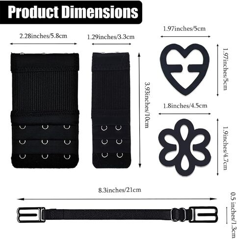 18 Pcs Bra Straps Clips Adjustable Non Slip Bra Clips for Racerback Bra Straps Holder Bra Extenders 2/3 Hook in Saudi Arabia