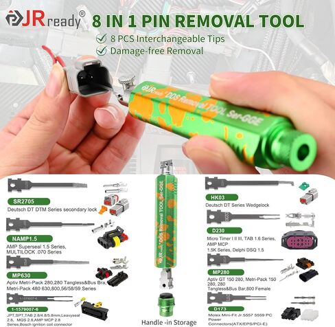 JRREEDY DW5011 DEUTSCH CONNECTOR KIT - DT CONNERSORS 2 3 4 6 PIN ، حجم 16# جهات الاتصال الصلبة 13-20 ، أداة Deutsch Crimp ، أداة إزالة دبوس Deutsch. موصلات السيارات المقاومة للماء in Kuwait