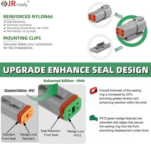 JRREEDY DW5011 DEUTSCH CONNECTOR KIT - DT CONNERSORS 2 3 4 6 PIN ، حجم 16# جهات الاتصال الصلبة 13-20 ، أداة Deutsch Crimp ، أداة إزالة دبوس Deutsch. موصلات السيارات المقاومة للماء in Kuwait