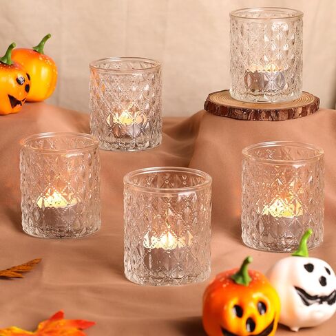 12Pcs Large Votive Candle Holders Clear Tea Light Candle Holders Glass Candle Holder for Bridal Shower, Wedding, Table Centerpiece, Party, Home Decor in Kuwait