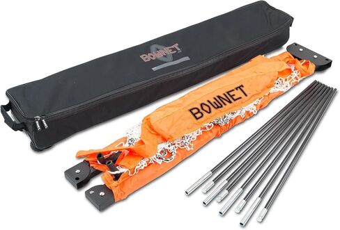 Bownet Official Sized Futsal Portable Soccer Goal (2 x 3 Meters) Sturdy Powder-Coated Steel Frame - Roller Case - Practice or Game Net - Rubber Non-Marking Feet for Indoor Use, White in Kuwait