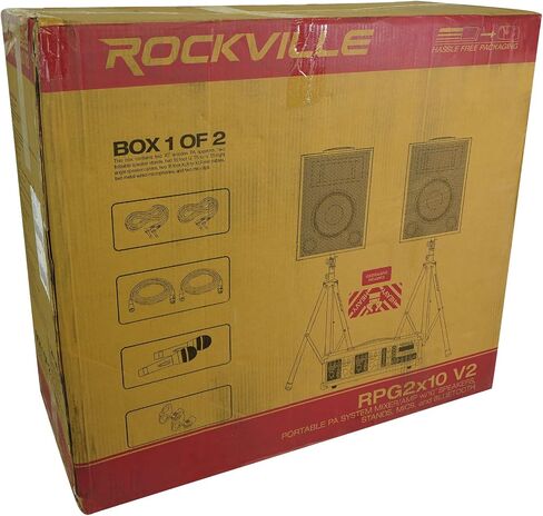 خلاط Rockville RPG2X10 يعمل بالبلوتوث + (2) مكبرات صوت 10 بوصة + حوامل + ميكروفونات لاسلكية in Saudi Arabia
