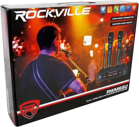خلاط Rockville RPG2X10 يعمل بالبلوتوث + (2) مكبرات صوت 10 بوصة + حوامل + ميكروفونات لاسلكية in Saudi Arabia