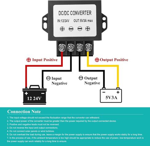 DC 12V 24V to 5V 5A Step-Down Converter，8-35V DC Buck Converter to 5A 25W, Power Transformer, DC to DC voltage regulator, Variable Converter,for Lights, Speakers, Water Pumps, Radios, Car Trucks in Kuwait