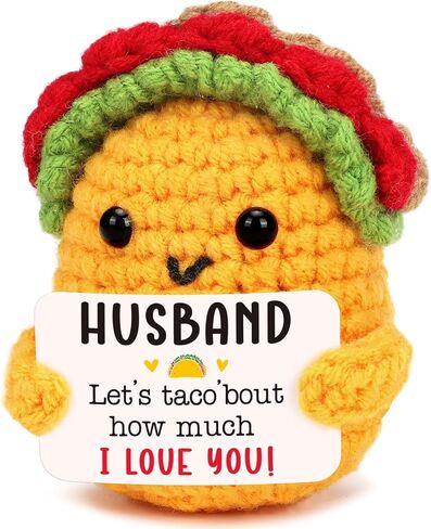 TuSuQing Boyfriend I Love You Gifts for Her Him Girlfriend Wife Husband Birthday Unique Gift Ideas, Handmade Crochet Positive Taco Couples Valentines Christmas Anniversary Small Gifts - to My Love in Saudi Arabia