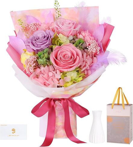Preserved Sunflower Bouquet - Forever Flowers for Delivery, Long-Lasting Flower with Gift Box, Eternal flowers Bouquet for Mothers, Mom, Wife Anniversary Birthday Gifts for Women and Her in Kuwait