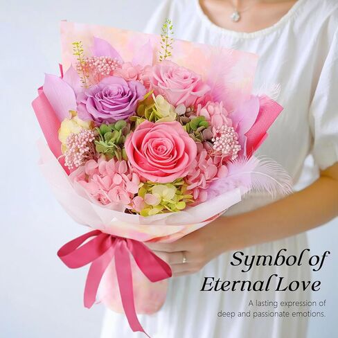 Preserved Sunflower Bouquet - Forever Flowers for Delivery, Long-Lasting Flower with Gift Box, Eternal flowers Bouquet for Mothers, Mom, Wife Anniversary Birthday Gifts for Women and Her in Kuwait