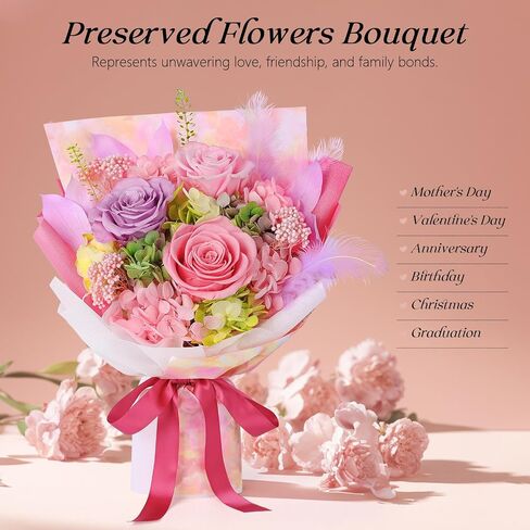 Preserved Sunflower Bouquet - Forever Flowers for Delivery, Long-Lasting Flower with Gift Box, Eternal flowers Bouquet for Mothers, Mom, Wife Anniversary Birthday Gifts for Women and Her in Kuwait