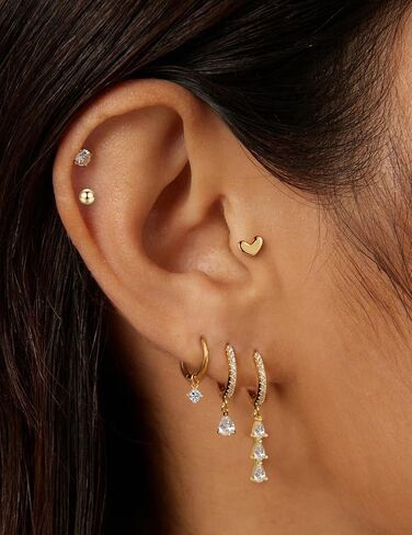 أقراط صغيرة من الذهب للنساء للنساء Hypoallergenic 14k مسمار مطلي بالذهب مجموعات الحرك لمجموعات متعددة لذيذ اللطيفات الغضروف الأزرار in Kuwait