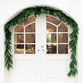 6FT Real Touch Norfolk Pine Green Artificial Christmas Garland Faux Greenery Garland for Holiday Fireplace Mantle Window Indoor Outdoor Decor, Winter Christmas Decorations in Saudi Arabia