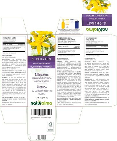 Naturalma St. John's Wort (Hypericum perforatum) herb with Flowers Alcohol-Free Tincture - 6.76 fl oz Liquid Extract in Drops - Herbal Supplement - Vegan in Kuwait