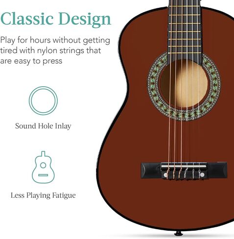 Best Choice Products 30in Kids Acoustic Guitar, All-in-One Beginner Starter Kit w/Strap, Case, Extra Strings, Rosette Inlay - Pink in Kuwait