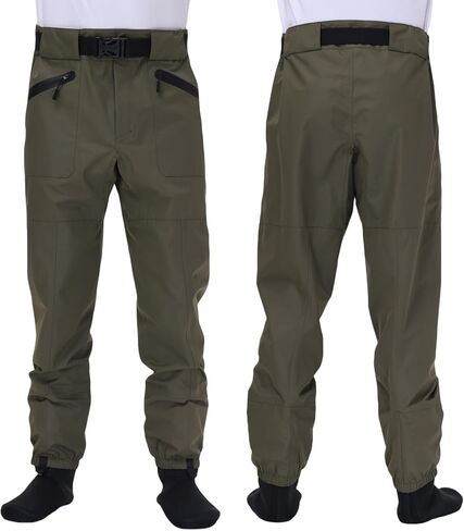 Fishing Waders for Men and Women,Wading Pants with Neoprene Stocking Foot,Fishing Waist Waders Pants with Pockets in Saudi Arabia