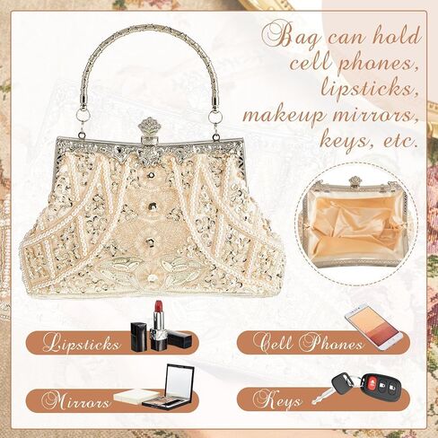 Amylove 1920s خمر قابض القابض BACK BAG الرسمي في عشرينيات من القرن العشرين للنساء هدية حفل الزفاف in Kuwait