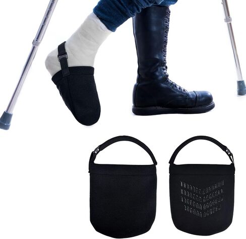 (Upgraded) 2 PCS Protective Cast Socks Toe Covers with Fixed Strap for Foot, Soft Warm Cast Socks Over Cast for Men Women Adults, Adjustable Non-slip Cast Toe Covers Fit for Most Casted Foot in Kuwait