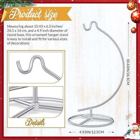 Baderke 2 Pack Ornament Display Stand, 10.43" Height Ornament Hanger, Air Plant Holder Terrariums Hanging Stand Crystal Witch Ball Hanging Hook for Christmas Wedding Home Office Decoration in Saudi Arabia
