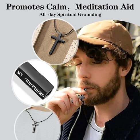 COTATI Anxiety Breathing Necklace Breathe Easy Mindfulness Necklace Breathlace Stainless Steel Pendant for Women Men Natural Calm & Stress Relief in Kuwait