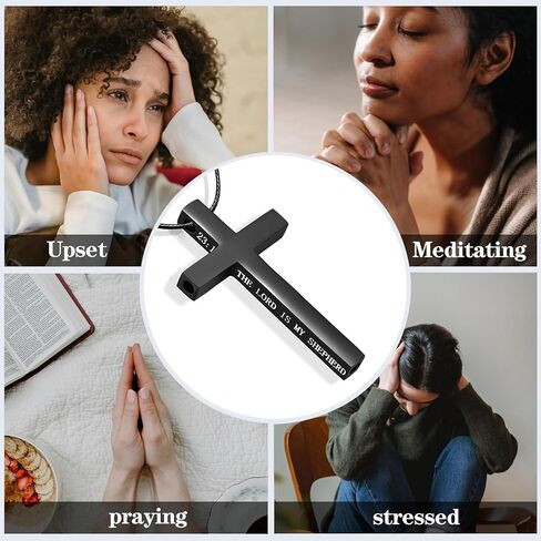 COTATI Anxiety Breathing Necklace Breathe Easy Mindfulness Necklace Breathlace Stainless Steel Pendant for Women Men Natural Calm & Stress Relief in Kuwait