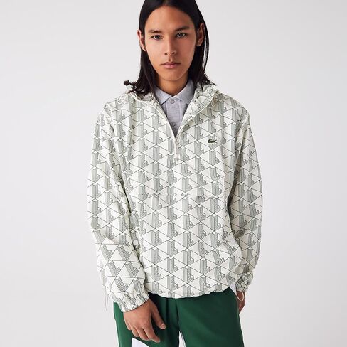 Lacoste Men's Unisex Lve Monogram Patterned Pullover Windbreaker in Kuwait