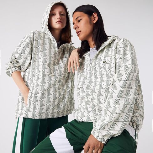 Lacoste Men's Unisex Lve Monogram Patterned Pullover Windbreaker in Kuwait