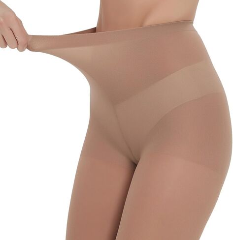Citystl 2 Pairs Women's Black Sheer Tights - 30D Not Rip Control Top Pantyhose - Reinforced Toes in Kuwait