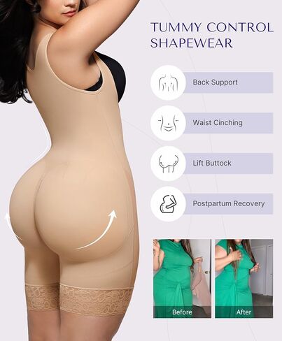 Shapellx fajas colombianas للسيدات للنساء التحكم في البطن post partum faja body body Shaper بعقب رفع مع السوستة المنشعب in Kuwait