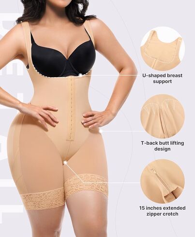 Shapellx fajas colombianas للسيدات للنساء التحكم في البطن post partum faja body body Shaper بعقب رفع مع السوستة المنشعب in Kuwait