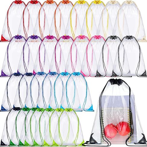 15 Pcs Clear Drawstring Bags Stadium Approved Backpack 17 x 13 Inch PVC Bags for Women Men Travel Concert Sport Event Security in Kuwait