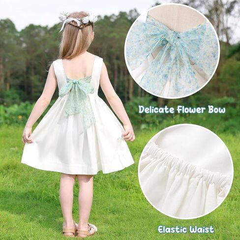 Girls Dresses Size 6-10Y White Lace Dress Toddler Girls Outfit Ivory Flower Girl Kids Formal Dress with Flower Crown in Saudi Arabia
