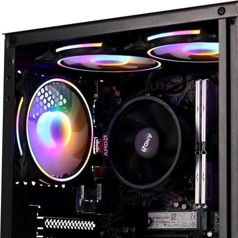 MXZ Desktop Gaming Computer Home&Office PC R5 5600GT,16GB DDR4 3200, 1 T NVME SSD，6 RGB Fans, WiFi & Win 11 Pro 64-bit Ready in Kuwait