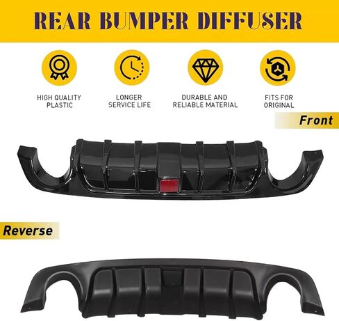 Carbon Fiber Rear Bumper Lip Spoiler Diffuser Splitter for Infiniti Q50 2018-2023 with LED Lights in Kuwait