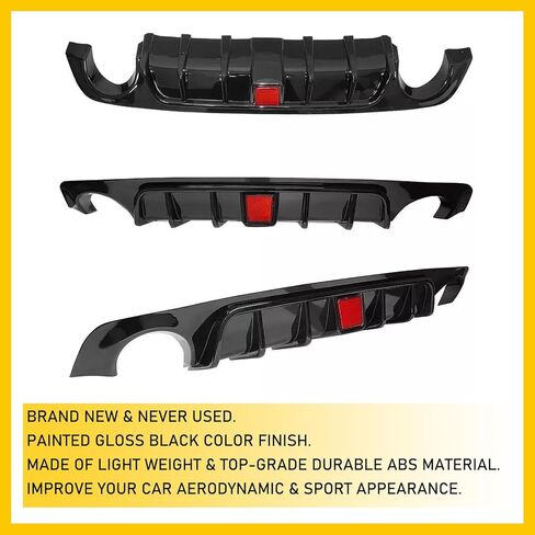 Carbon Fiber Rear Bumper Lip Spoiler Diffuser Splitter for Infiniti Q50 2018-2023 with LED Lights in Kuwait
