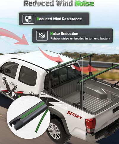 StarONE Truck Ladder Rack - Adjustable Height 19"-25" Aluminum Truck Bed Rack Fit for Tacoma/Gladiator with Bed Rails,Fits Ladder,Lumber,Pipes,Kayak,Surfboard,Bike Rack & Rooftop Tent,No Drilling in Kuwait