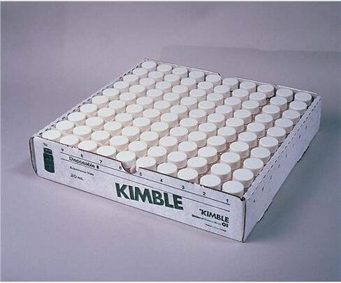 Kimble Chase 74513-20 قارورة التلألؤ مع غطاء غير مرفق، 22-400 GPI، قطر 27 مم، ارتفاع 57 مم، 20 مل، زجاج البورسليكات (عبوة من 500) in Saudi Arabia