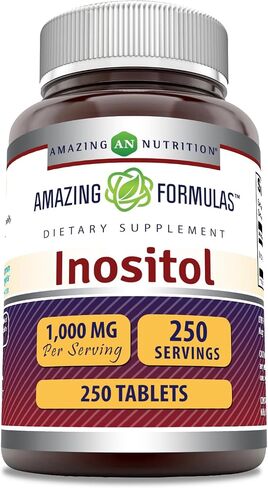 Amazing Formulas Inositol Tablets Supplement | 1000 Mg per Serving | Vitamin B8 | Non-GMO | Gluten-Free | Made in USA (1 Pack, 120 Count) in Saudi Arabia