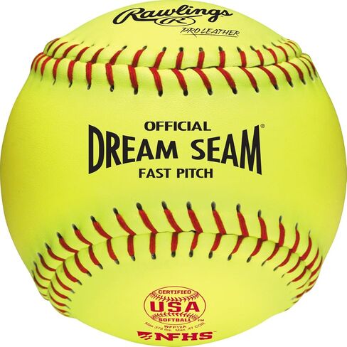 رولينغز | الكرات اللينة الرسمية من Pro Leather Dream Seam Fastpitch | الولايات المتحدة الأمريكية/آسا | WFP12USA | 12 بوصة | 12 قطعة in Saudi Arabia