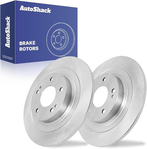 AutoShack Pair of 2 Rear Drilled and Slotted Brake Rotors Silver Driver and Passenger Side Replacement for Mitsubishi RVR Outlander PHEV Eclipse Cross 2013-2023 Outlander Sport AWD FWD PR1081058DSZPR in Saudi Arabia