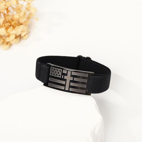 Dad Gifts for Fathers Day,Bracelets for Boy Men American Flag Cross Bible Verse Bracelet Christmas Birthday Easter Christian Gifts for Dad Daddy New Dad Husband in Kuwait