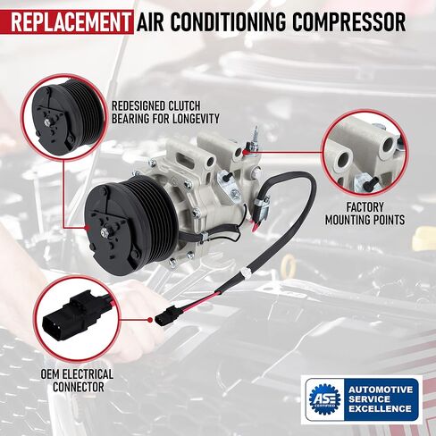 Replacement Car/Truck AC Compressor By AA Ignition - Compatible with Freightliner, Peterbilt, Kenworth 1996-1999 - Replaces ET210L, ET210L-25150-1996, 1997, 1998, 1999 in Saudi Arabia