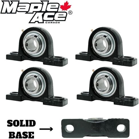 MAPLE ACE UCP205-14 محمل كتلة الوسادة 7/8 بوصة، 2 مسمار، محاذاة ذاتية، ختم الشفاه الثلاثي R3، قاعدة صلبة، شديدة التحمل (الكمية 2) in Kuwait