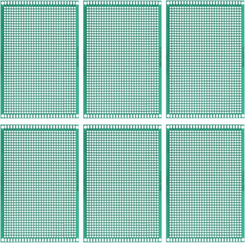 MECCANIXITY PCB Board Single Sided Printed Circuit Prototyping Boards Plated Through Holes for DIY Soldering Electronic Projects, 90mmx150mm, Pack of 6 in Saudi Arabia