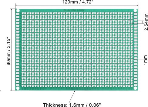 MECCANIXITY PCB Board Single Sided Printed Circuit Prototyping Boards Plated Through Holes for DIY Soldering Electronic Projects, 90mmx150mm, Pack of 6 in Saudi Arabia