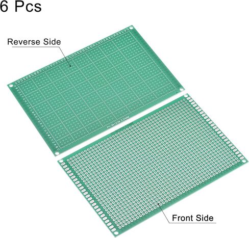 MECCANIXITY PCB Board Single Sided Printed Circuit Prototyping Boards Plated Through Holes for DIY Soldering Electronic Projects, 90mmx150mm, Pack of 6 in Saudi Arabia