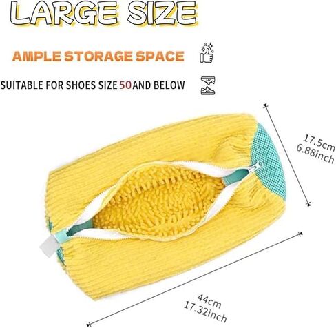 4Pack XXL Shoe Washing Machine Bag - Reusable Shoe Cleaning Bags, 360°Deep Clean for Sneakers, Tennis Shoes, and Slippers,Wash Bags Perfect for Travel & Home Use(Yellow and White) in Kuwait