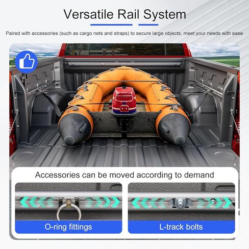 5.82FT Side Tie Down Rail Compatible with 19-25 Chevy Silverado Trail Rail System GMC Sierra 1500 Truck Bed Rail System Replacement for 2019-2025 Chevy Silverado Accessories (Side Trail Rail) in Kuwait