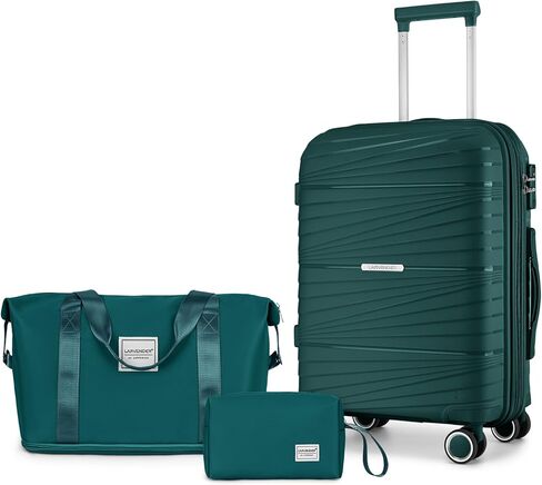 LARVENDER Carry On Luggage 22x14x9 Airline Approved, 20 Inch Hardshell & Lightweight PP Carry On Suitcase for Women with Spinner Wheels TSA Lock, Light Pink in Kuwait