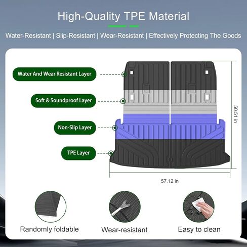 Cargo Mat Compatible with 2024-2025 Lexus TX 350 500H 550H+ Trunk Liner Cargo Liner Backrest Trunk Mat Replacement for 2024-2025 Lexus TX Accessories in Kuwait