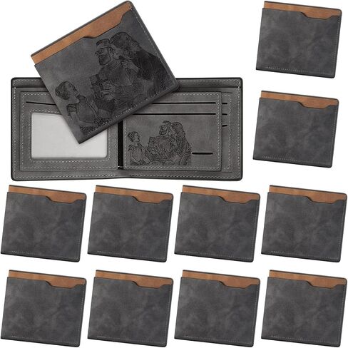 12 PCS MEN'S Wallet Dad Leather Withrets Wallets Pu Geather Wallet Way Day Homports for Groomsmen Uncle Pirthday Anniversary in Saudi Arabia